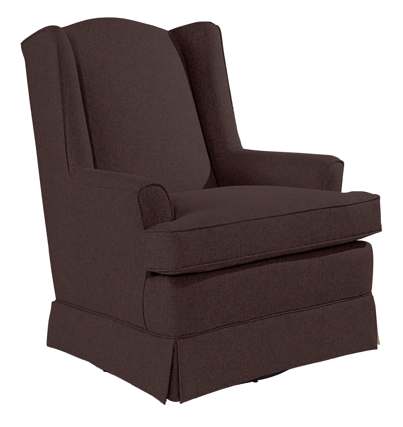 Best Home Furnishings Natasha 7147 20578 Natasha Swivel Glider with Wing Back and Skirt Baer's